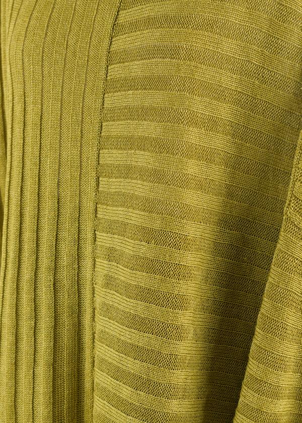 Eskandar Linen Square 3/4 Sleeve Top - Long Plus (panelled)