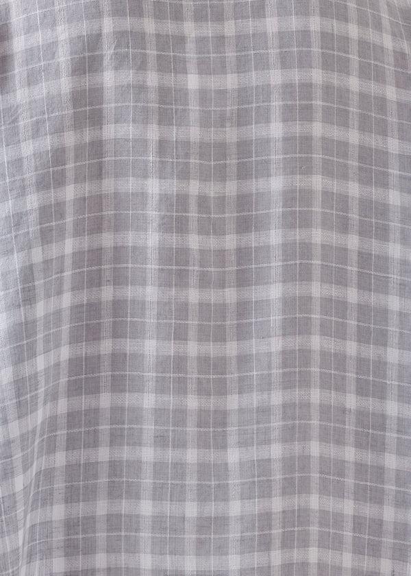 Eskandar Linen Wide A-line Collarless Shirt - Very Long With Slits
