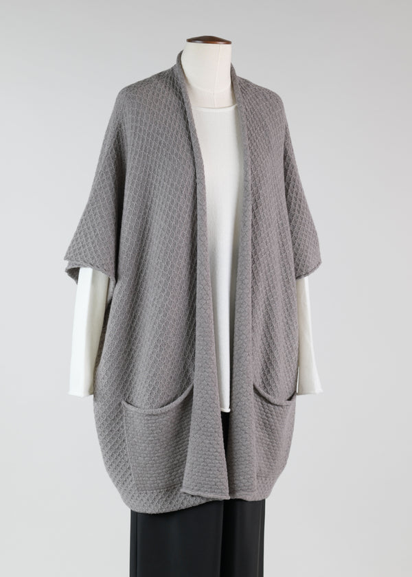 eskandar merino wide rolling front tabard - long plus