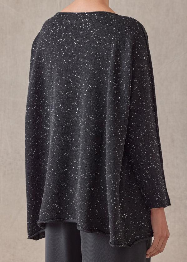 Eskandar Paillettes Slim Sleeve Sideways Knitted Sweater - Mid Plus