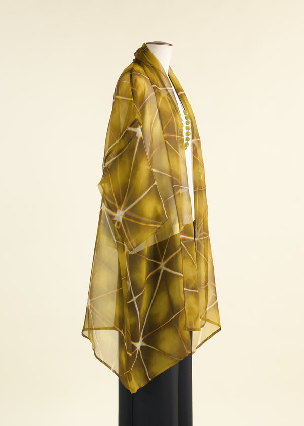 Eskandar Silk 3/4 Sleeve Wide A-line Scrunch Shawl Collar Jacket - Very Long