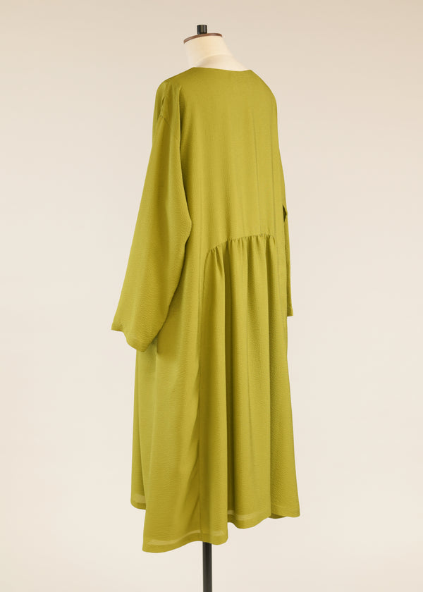 Eskandar Silk A-line Round Neck Dress With 'pleated Panels'
