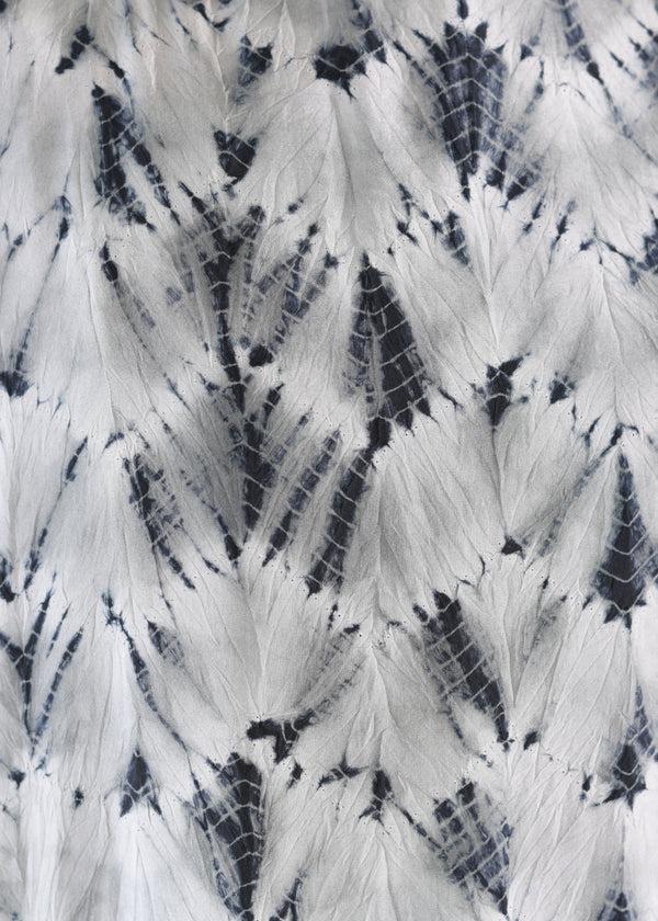 Eskandar Silk A-line Scoop Neck 3/4 Sleeve Dress With Contrast Panel