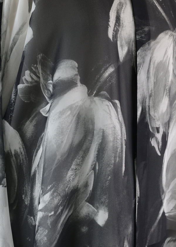 Eskandar Silk Bound Neck Shirt - Very Long With Slits