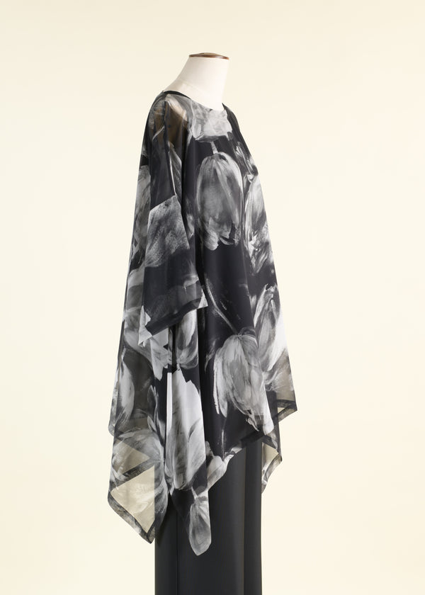 Eskandar Silk Dps Scoop Neck 3/4 Sleeve Top - Long Plus