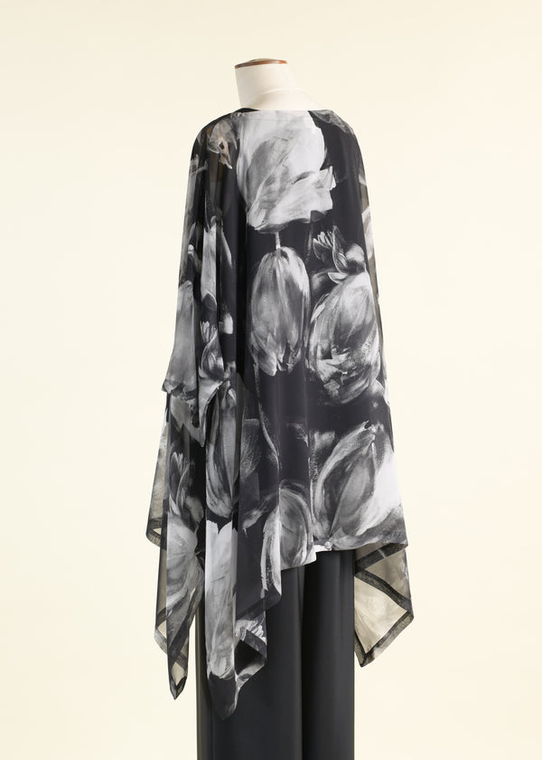 Eskandar Silk Dps Scoop Neck 3/4 Sleeve Top - Long Plus