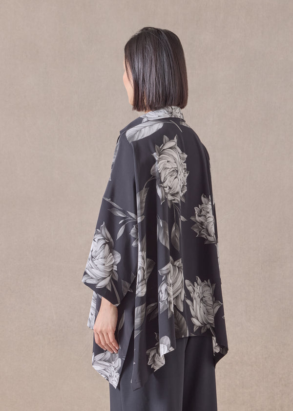 Eskandar Silk Dps Short Sleeve Shirt With Collar - Mid Plus