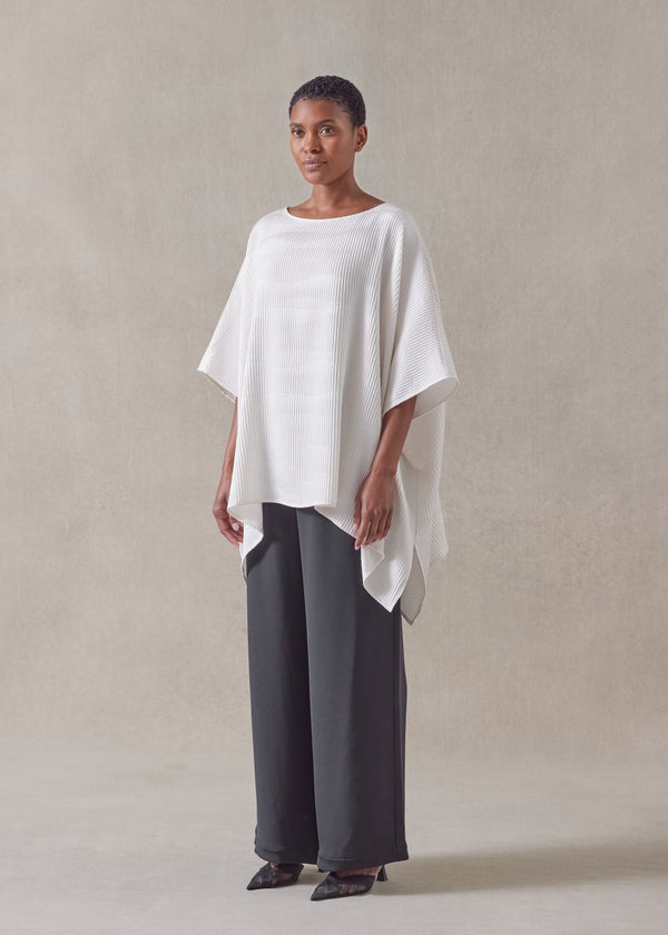 Eskandar Silk Longer Back Scoop Neck Kaftan Shirt - Mid Plus