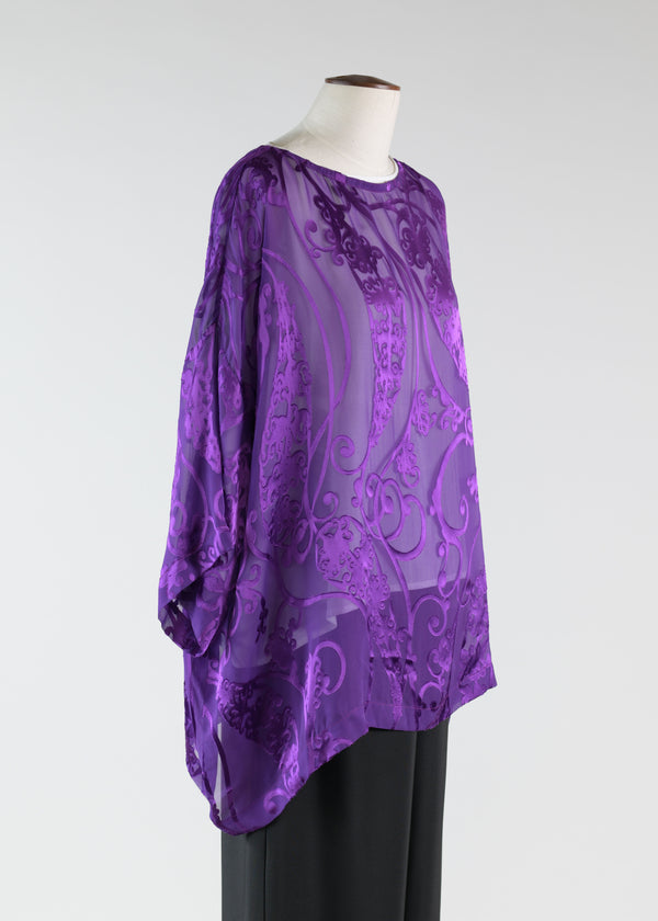 Eskandar Silk Mix 3/4 Sleeve Bateau Neck Tunic - Long