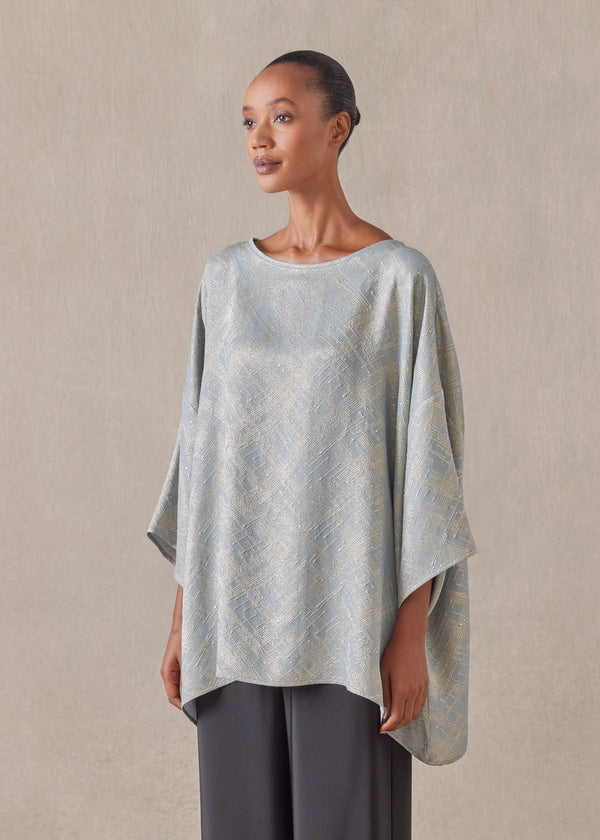 Eskandar Silk Mix 3/4 Sleeve Bateau Neck Tunic - Long