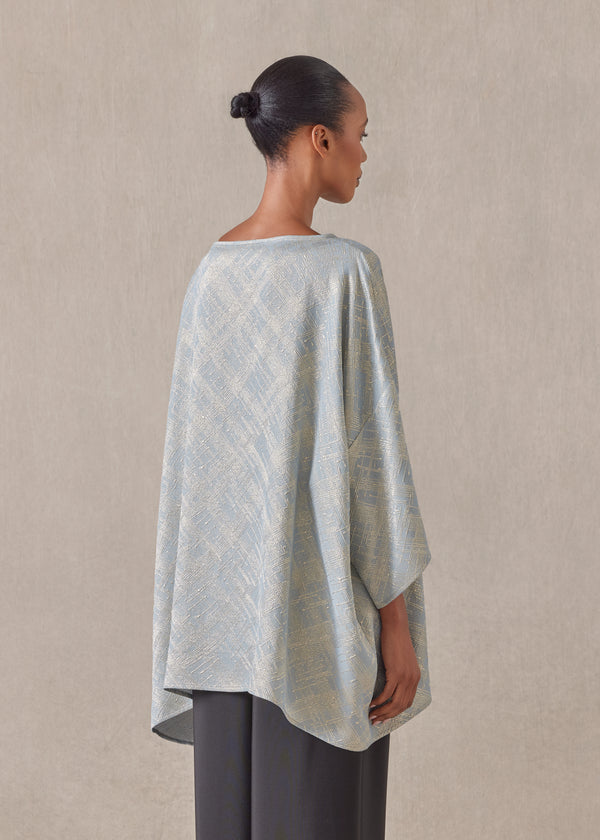 Eskandar Silk Mix 3/4 Sleeve Bateau Neck Tunic - Long