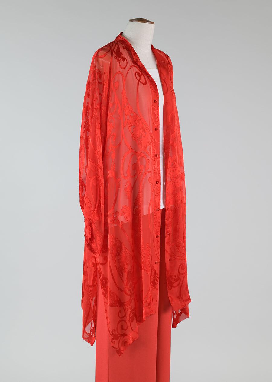 Eskandar Silk Mix Wide Collarlarless Shirt - Very Long With Slits