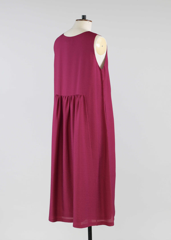 Eskandar Silk Sleeveless Round Neck Dress With 'pleated Panles'