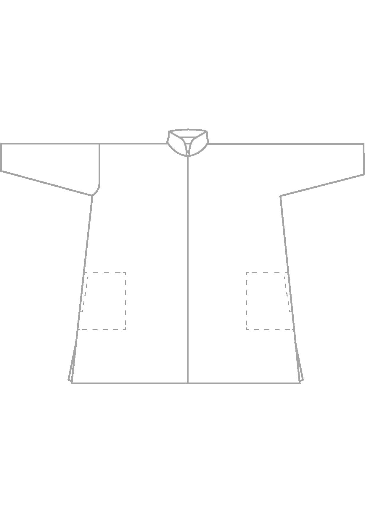 Eskandar Silk Wide A-line Double Stand Collar Shirt - Very Long With Slits