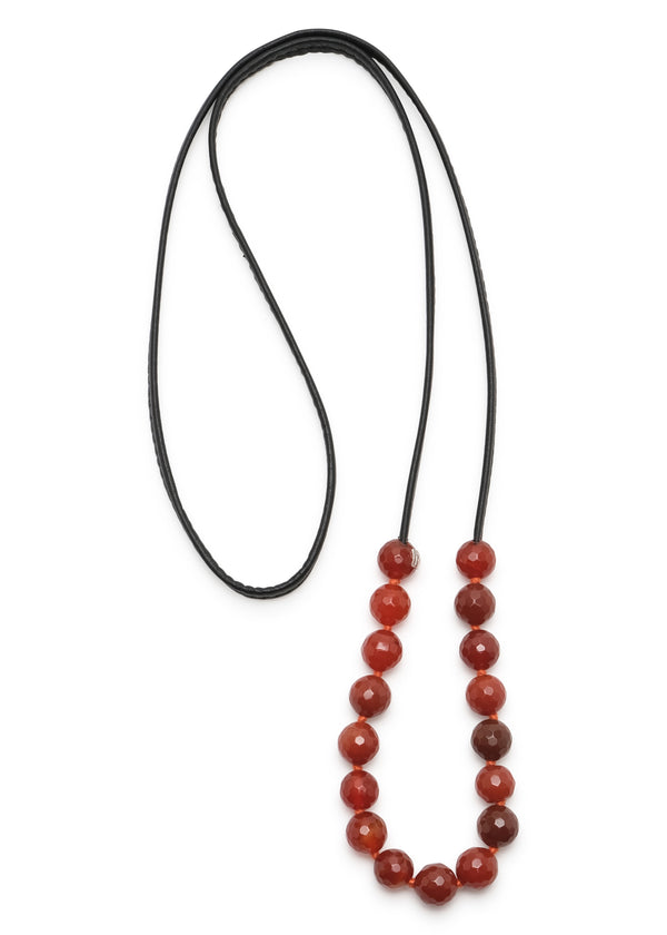 eskandar single strand necklace of semi-precious gemstones