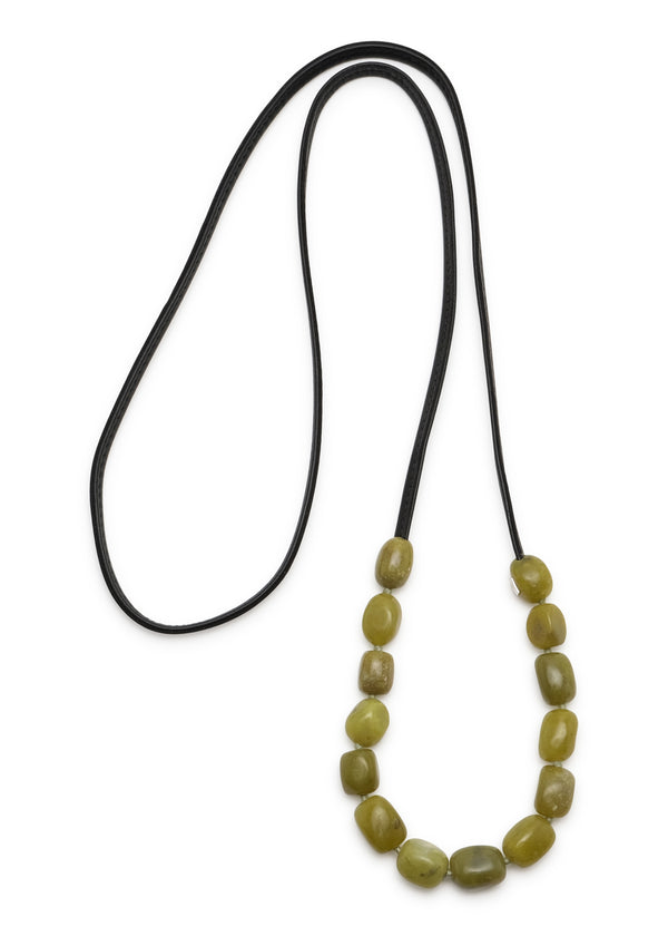 eskandar single strand necklace of semi-precious gemstones