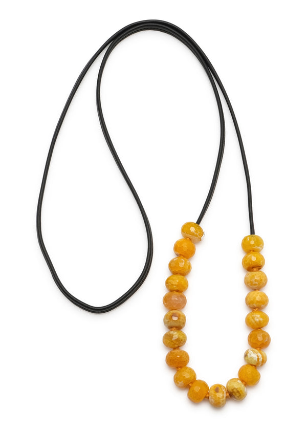 eskandar single strand necklace of semi-precious gemstones