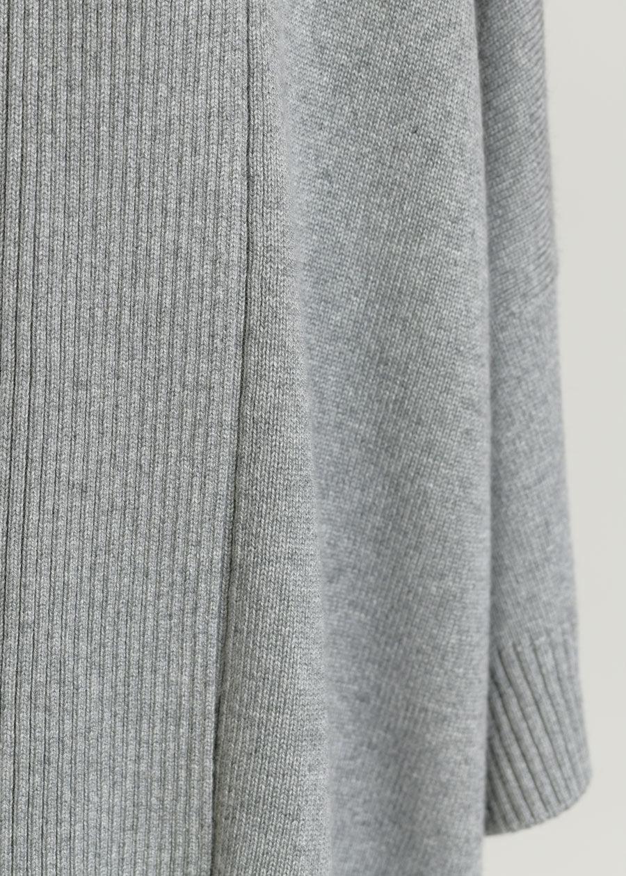 Eskandar Sloped Shoulder 3/4 Sleeve Shawl Col Cardi - Long