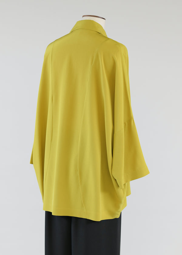 Eskandar Sloped Shoulder Shirt W/collar-long (3/4 Sleeves)
