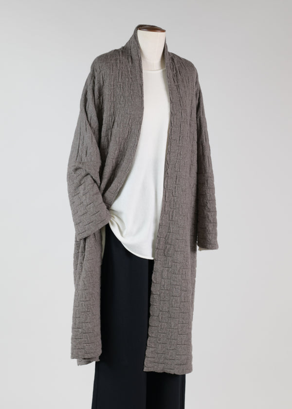 eskandar wide scrunch shawl collar cardigan - 3/4 length