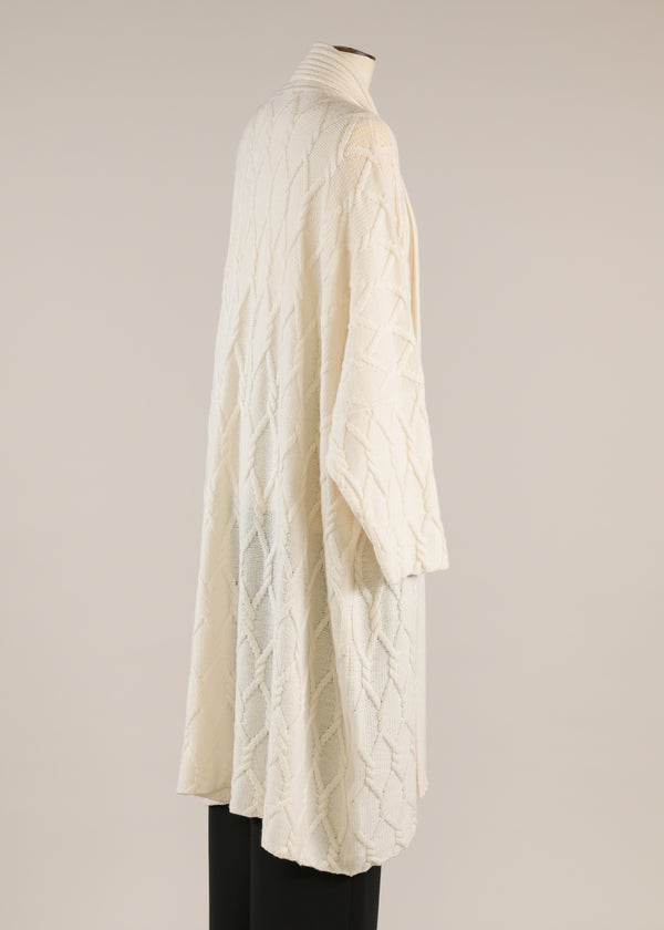 Eskandar Wide Shawl Collar Cardigan Coat - 3/4 Length