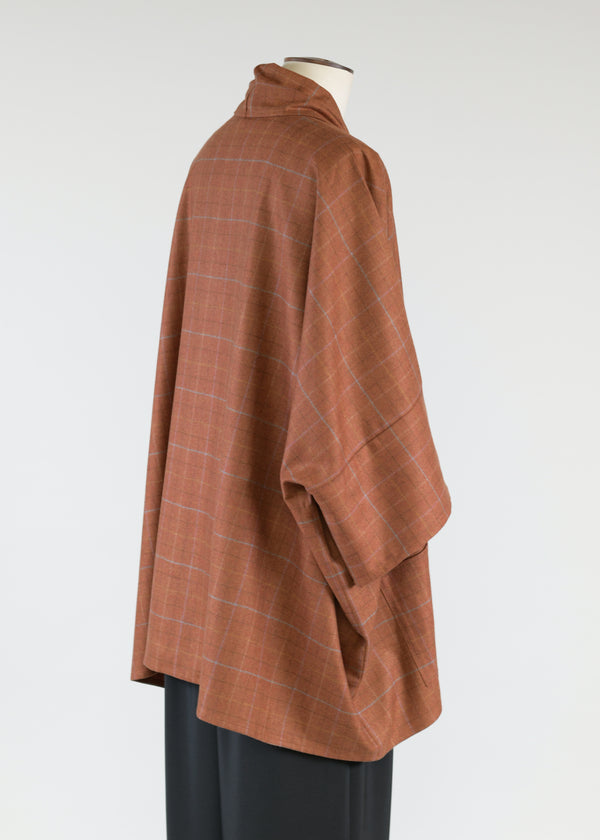 Eskandar Wide Short Slv Scrunch Shawl Collar Jkt - Long