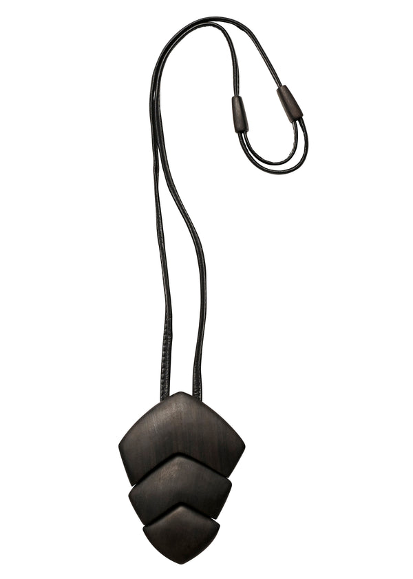 eskandar wooden tri part interlocking diamond pendant