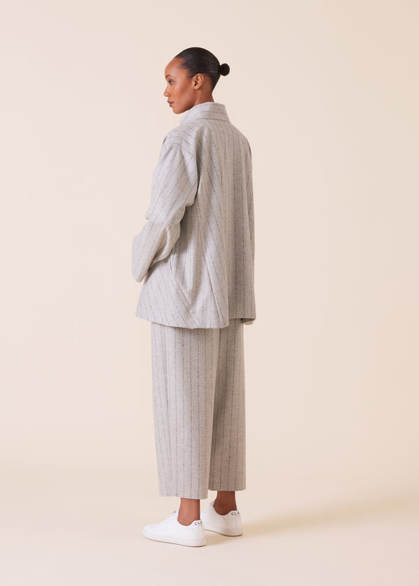 Eskandar Wool Cashmere Mix Caucasus Jacket With Notch Collar - Long