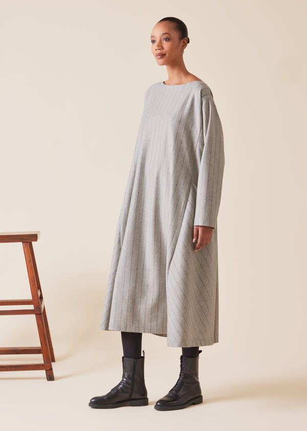 eskandar wool cashmere mix caucasus scoop neck dress