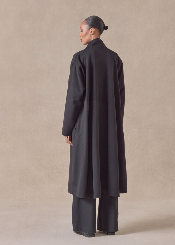 Eskandar Wool Cashmere Mix High Neck Caucasus Coat - Full Length