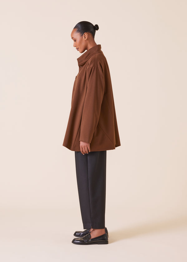 Eskandar Wool Cashmere Mix High Neck Caucasus Coat - Long