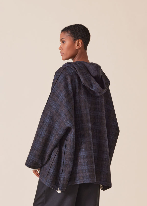 Eskandar Wool Cashmere Mix Hooded Coat With Raw Edges - Long