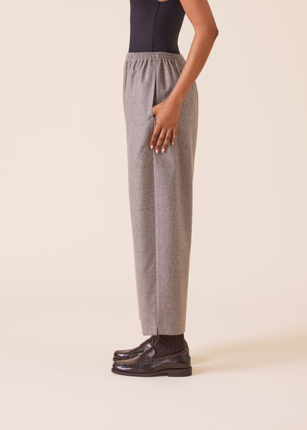Eskandar Wool Cashmere Mix Longer Japanese Trouser With Ankle Slits