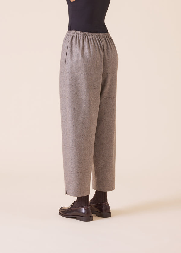 Eskandar Wool Cashmere Mix Longer Japanese Trouser With Ankle Slits