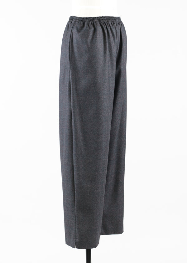 Eskandar Wool Cashmere Mix Longer Japanese Trouser With Ankle Slits