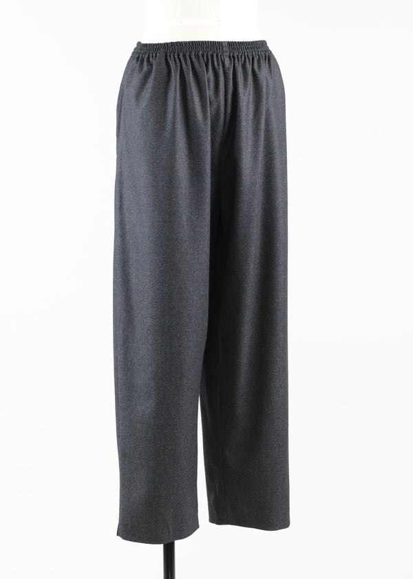 eskandar wool cashmere mix longer japanese trouser with ankle slits