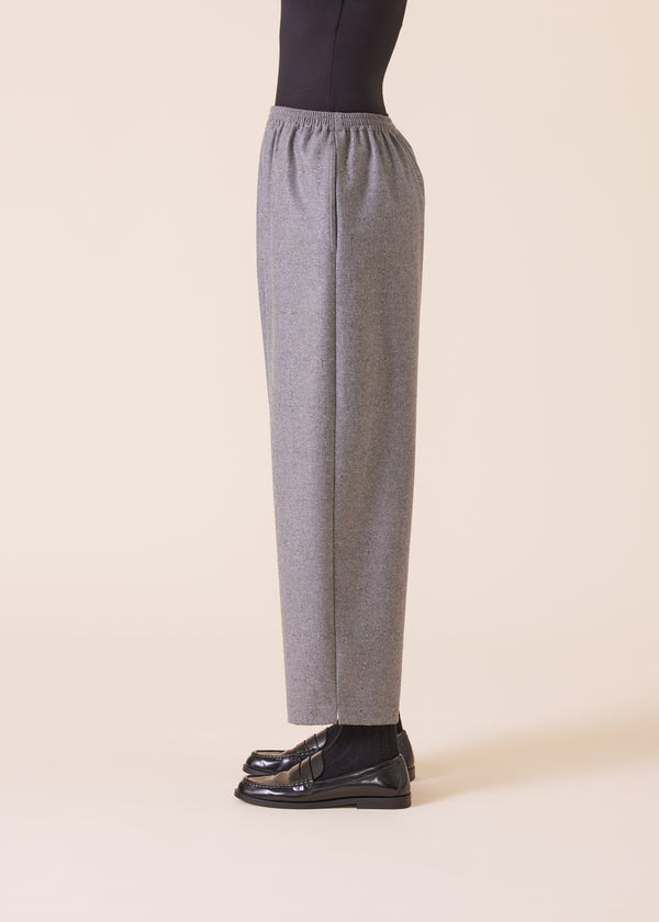 Eskandar Wool Cashmere Mix Longer Japanese Trouser With Ankle Slits