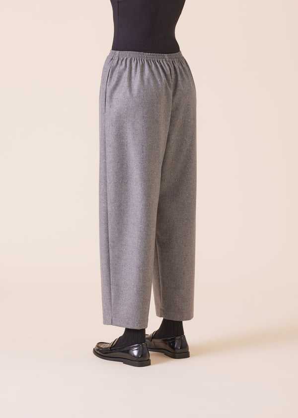Eskandar Wool Cashmere Mix Longer Japanese Trouser With Ankle Slits