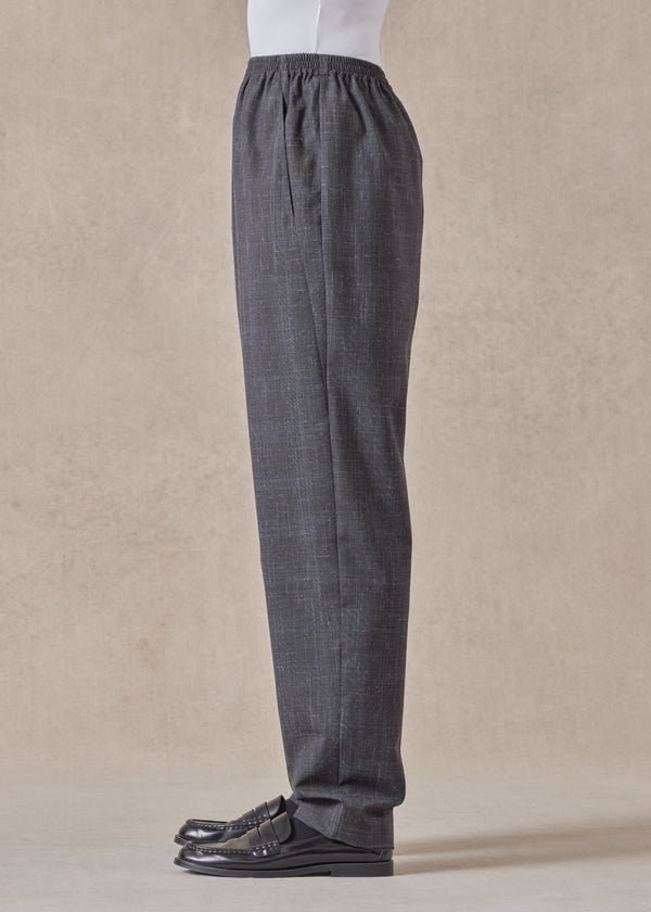 Eskandar Wool Linen Side Insert Tapered Regular Trouser