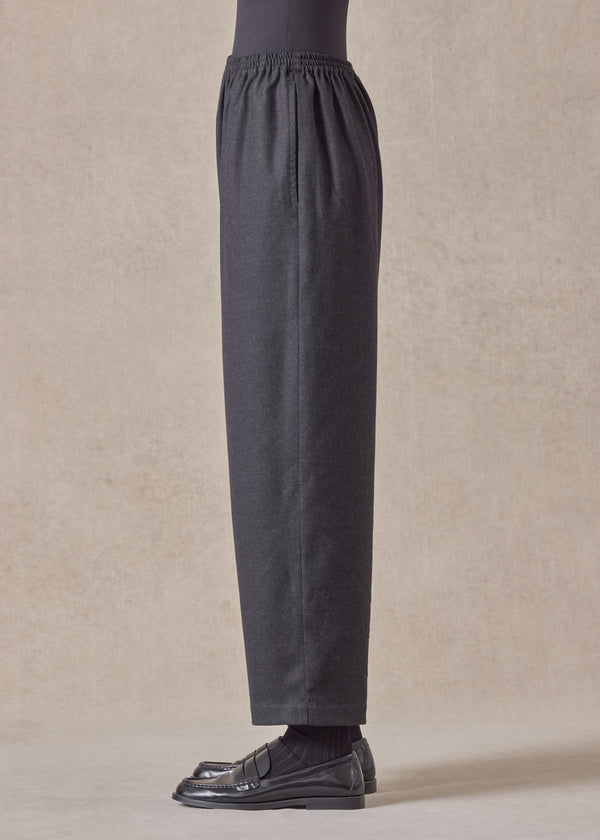 Eskandar Wool Longer Japanese Trouser With Ankle Slits