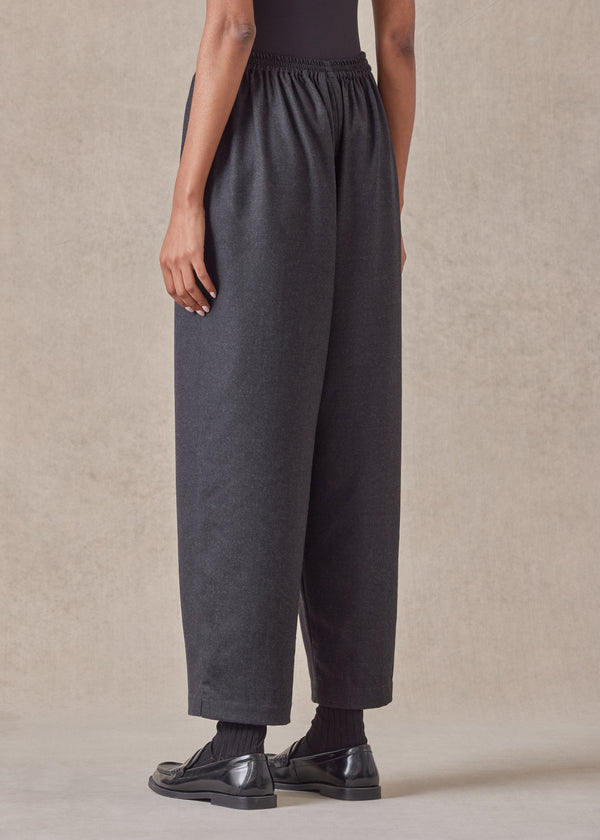 Eskandar Wool Longer Japanese Trouser With Ankle Slits