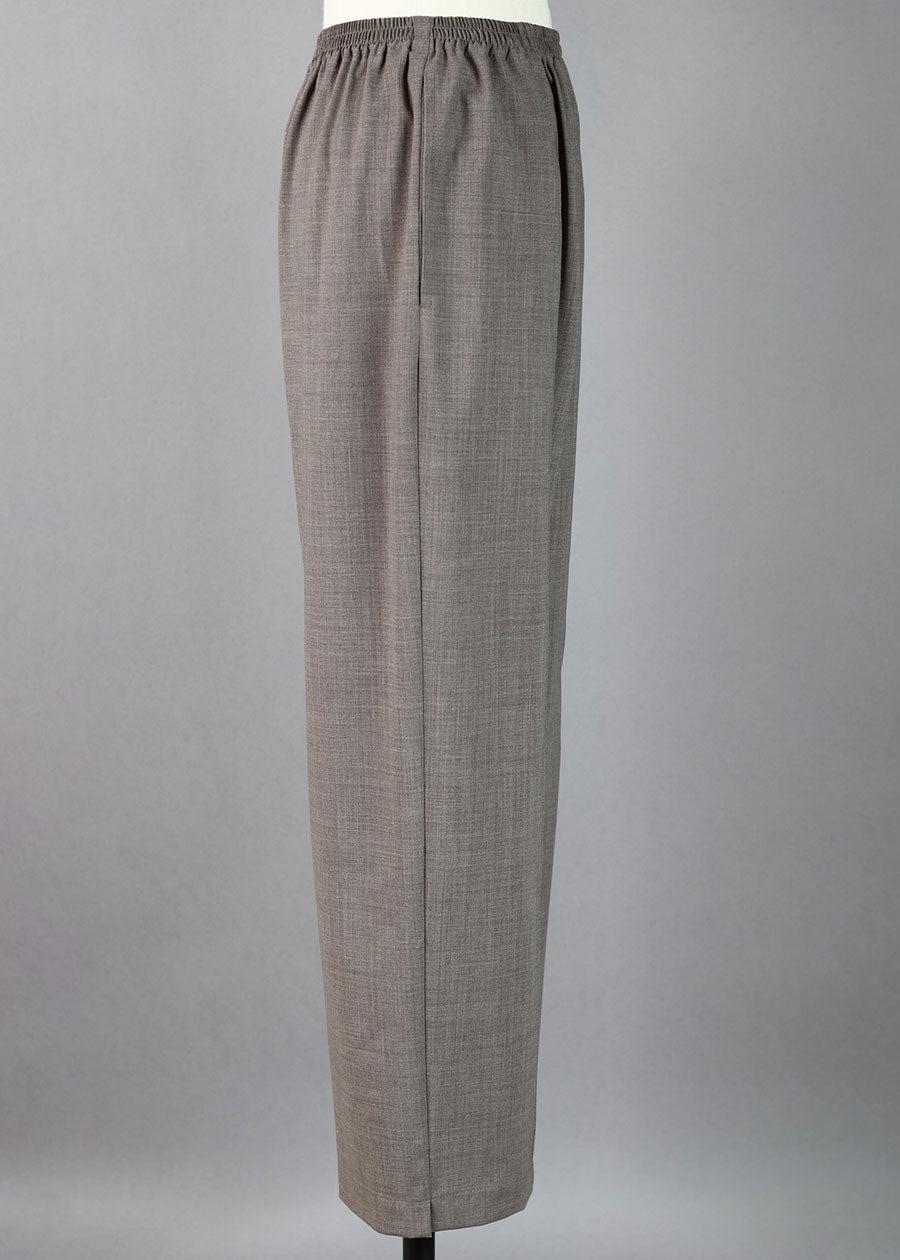Eskandar Wool Longer Japanese Trousers With Front Seam Stitch Detail