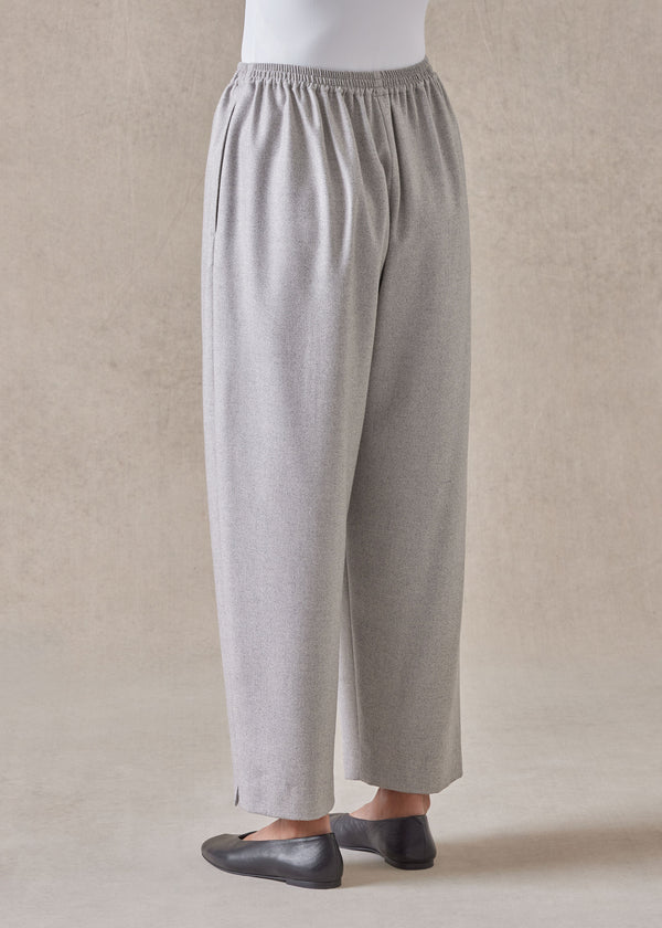 Eskandar Wool Silk Longer Japanese Trouser With Ankle Slits
