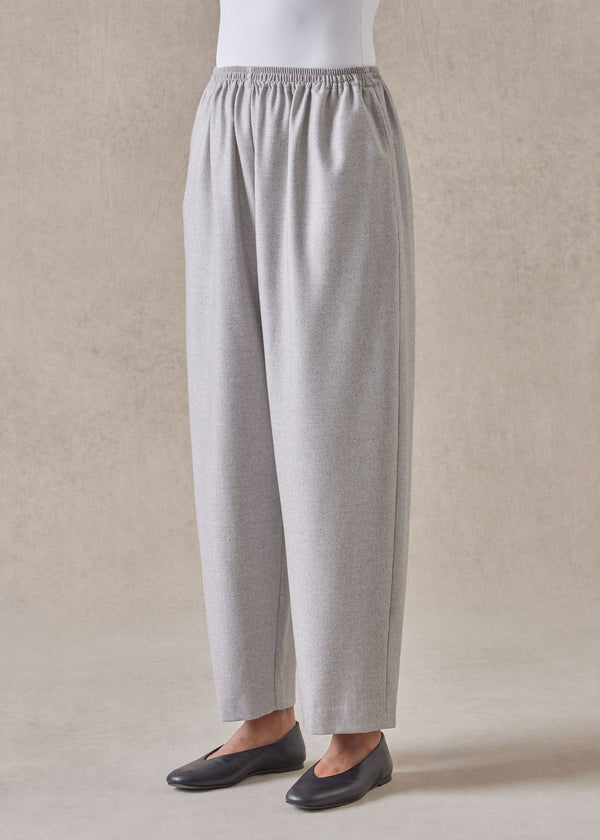 eskandar wool silk longer japanese trouser with ankle slits