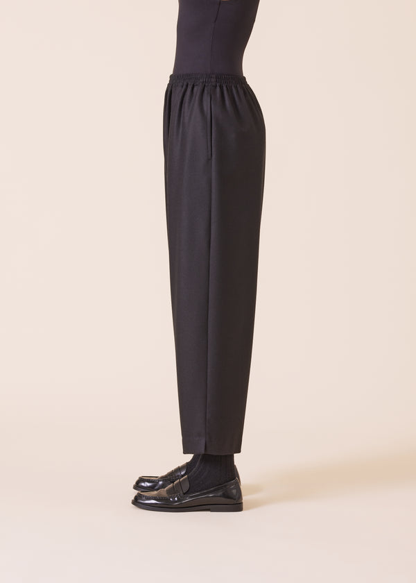 Eskandar Wool Silk Mix Longer Japanese Trouser With Ankle Slits