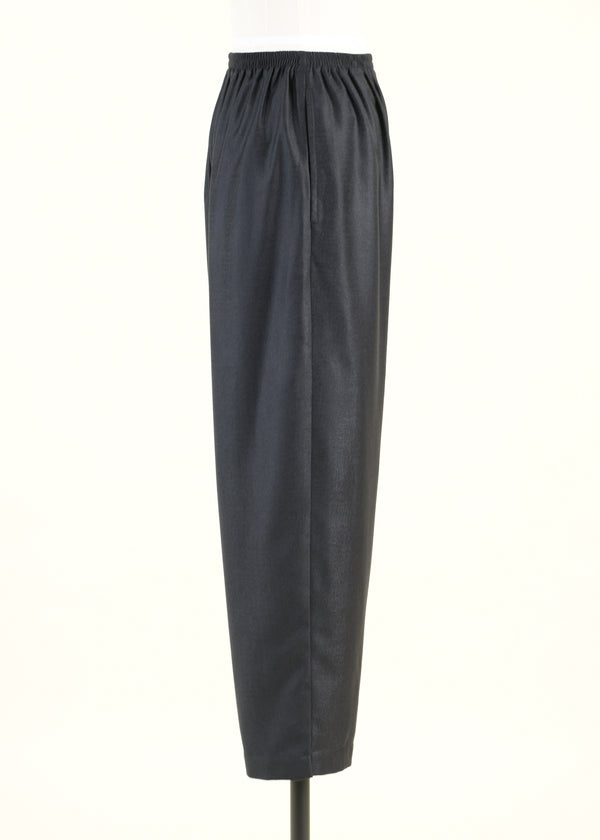 Eskandar Wool Silk Mix Longer Japanese Trouser With Ankle Slits