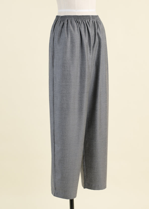 Eskandar Wool Silk Mix Longer Japanese Trouser With Ankle Slits