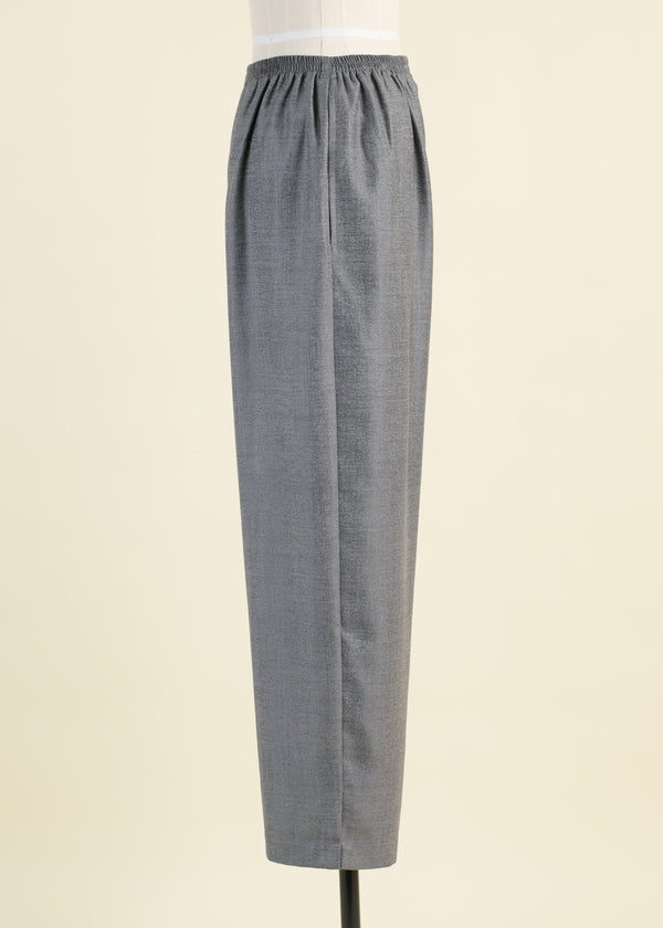 Eskandar Wool Silk Mix Longer Japanese Trouser With Ankle Slits