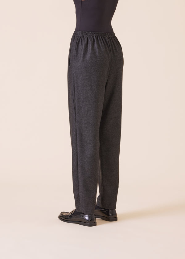 Eskandar Wool Silk Mix Side Insert Tapered Regular Trouser