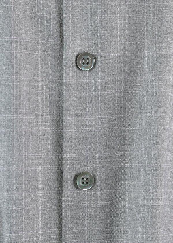 Eskandar Wool Wide A-line Double Stand Collarlar Shirt Jacket - Long